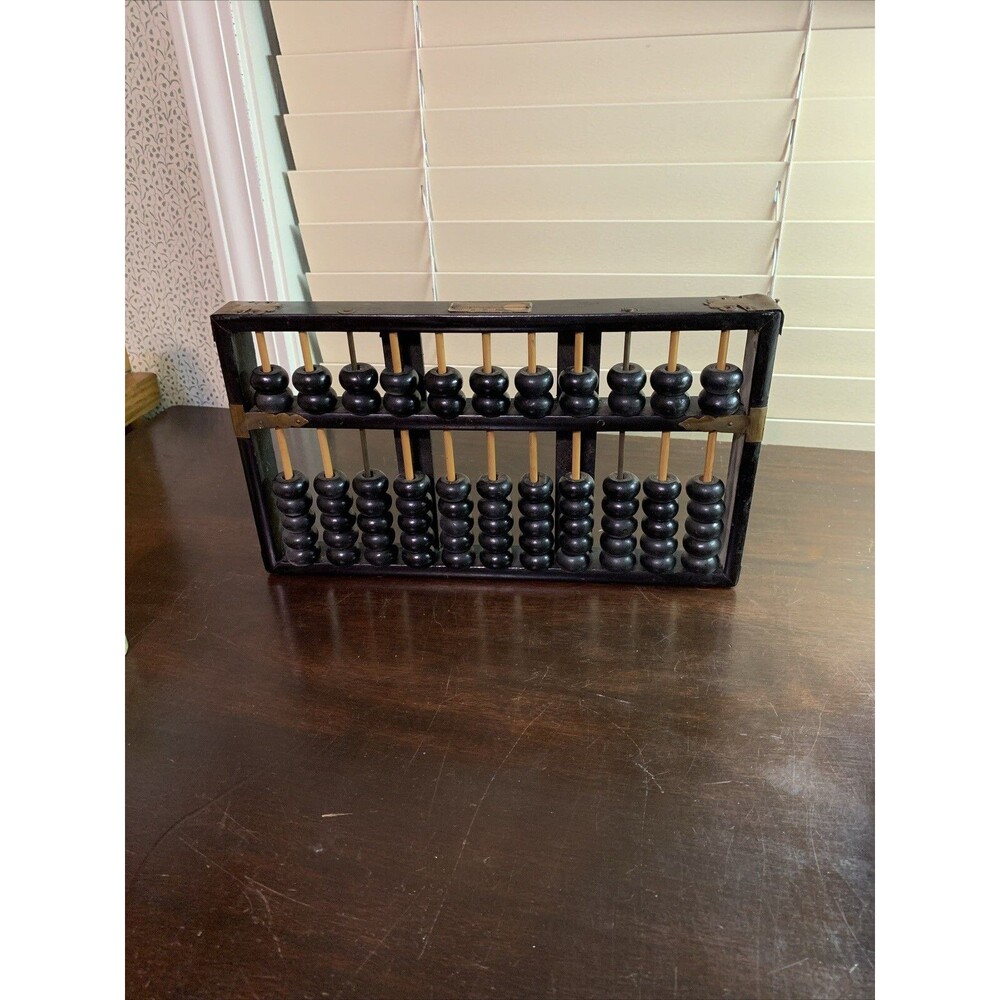 Lotus-Flower Brand Chinese Abacus Suanpan 13 Rod Large Chinese Abacus Black 7x14